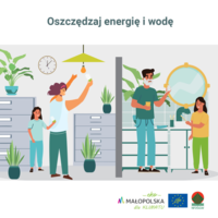 Plakat "Oszczędzaj energię i wodę"